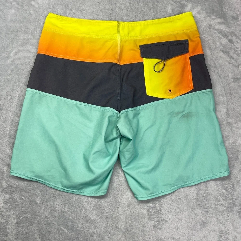 Billabong Shorts Men 33 Multi Colorblock Beach Wear Platinum X Summer Swim Trunk